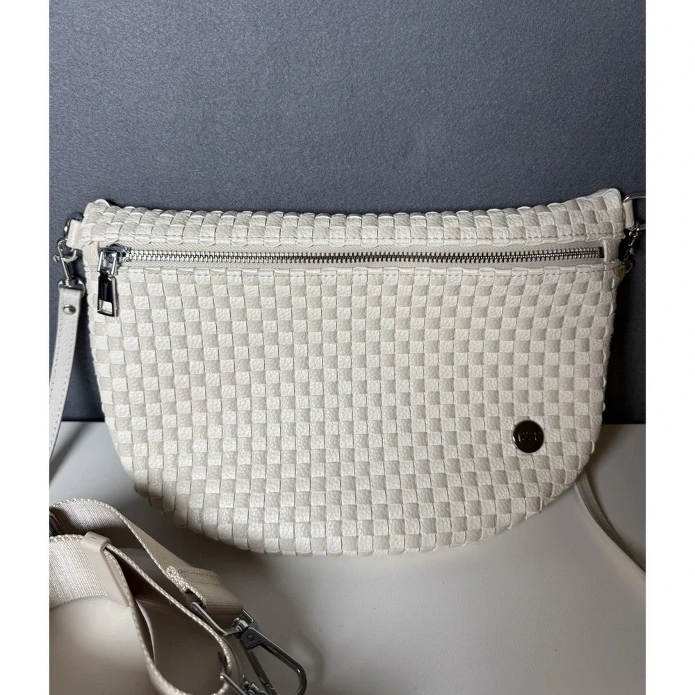 Iris & Rainbow Day In Tessellate Bag Beige & White Checkered Crossbody Purse